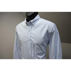 Topman Dress Shirt Striped Long Sleeve Stretch Casual Button Up Mens Sz Large
